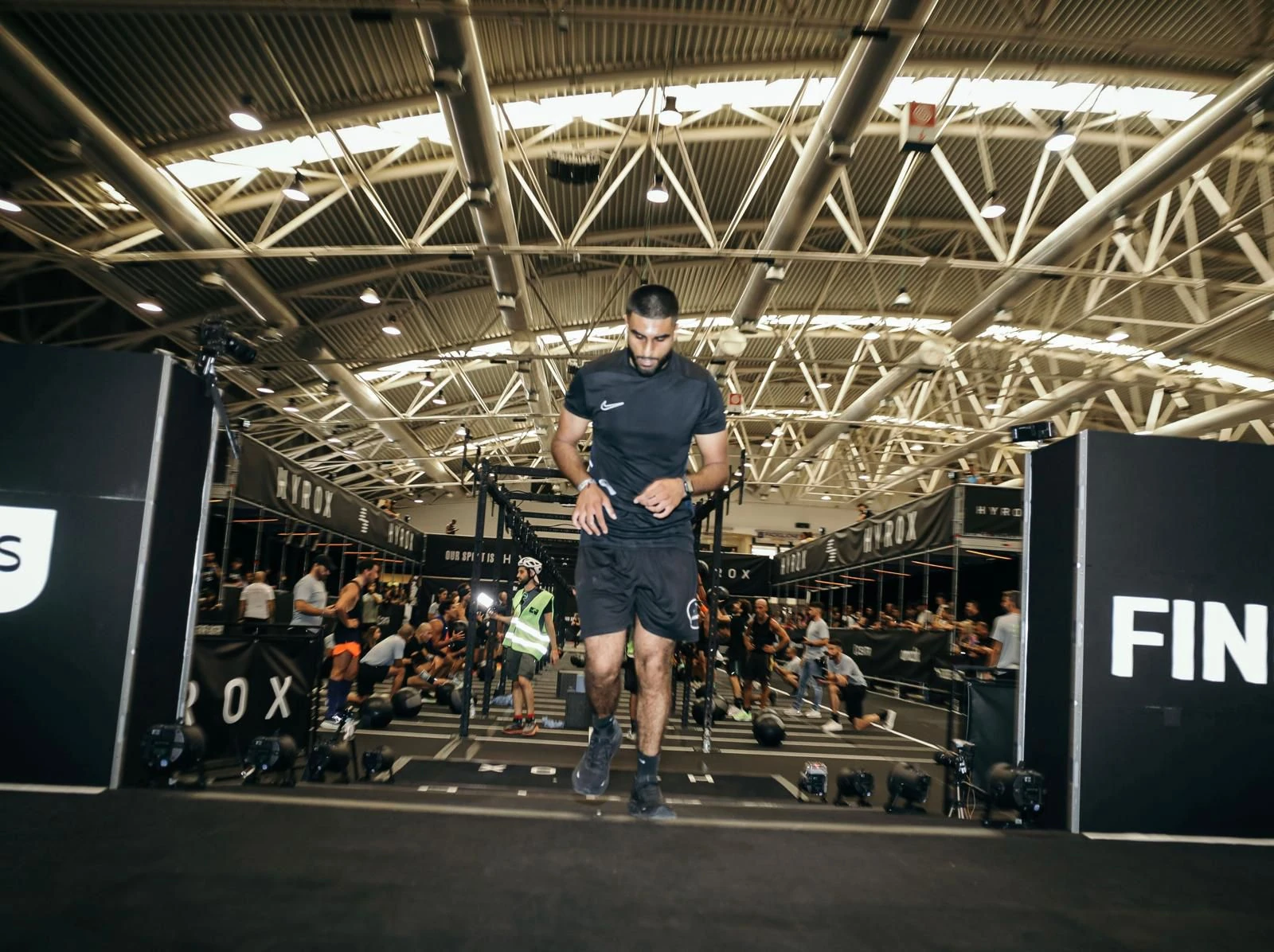 Anish Mehan competing at a Hyrox event